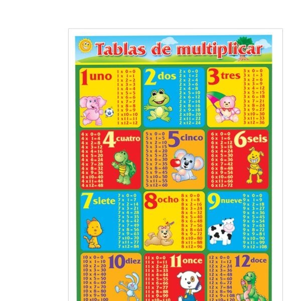 POSTER DID. 70X50CM. TABLAS MULTIPLICAR GRANM. E.6